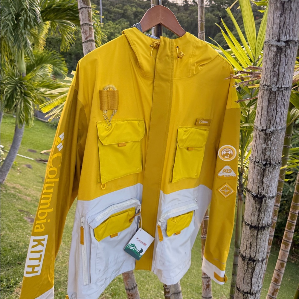 Kith x Columbia Yellow and White Raincoat
